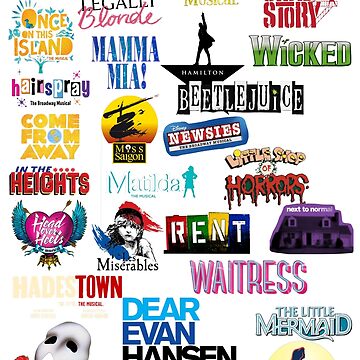 Musical Theater Sticker Shirt Inspired by Broadway Shows Essential T-Shirt  for Sale by Brooke (bwaybyth)
