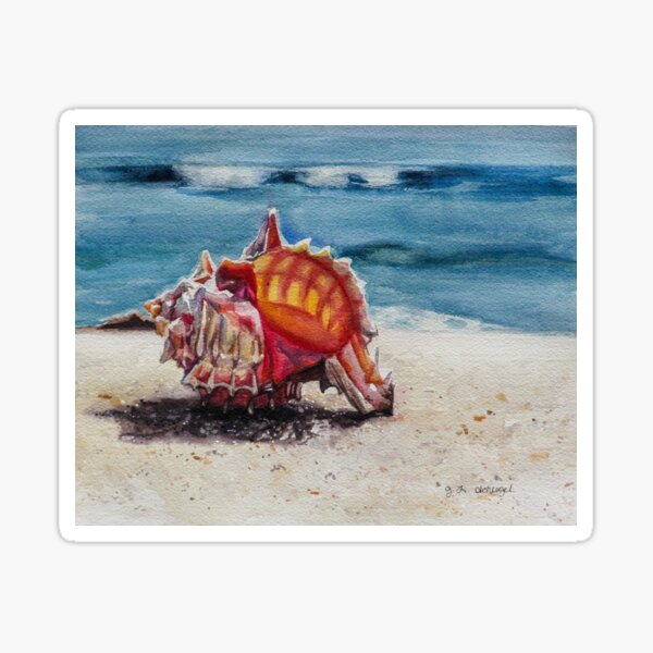 Murex Shell on the Beach Sticker