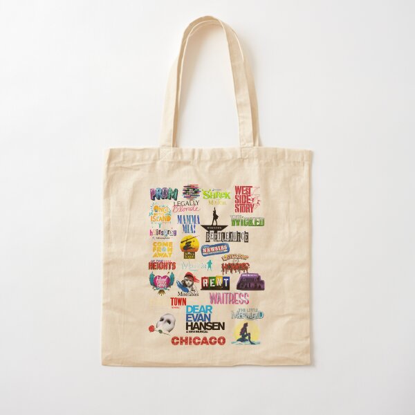 Musical Theater Sticker Shirt Inspired by Broadway Shows Cotton Tote Bag