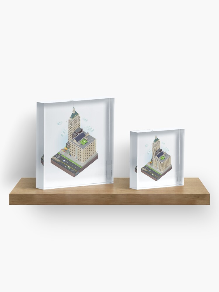Thumbnail 4 of 5, Acrylic Block, City Blocks: Kodak Tower (Rochester, NY)  designed and sold by MetroPosters.
