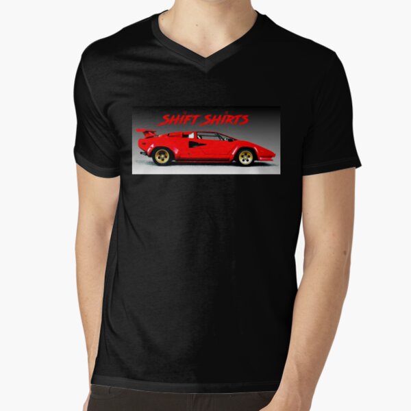 Fast When Still - Lambo Countach V-Neck T-Shirt
