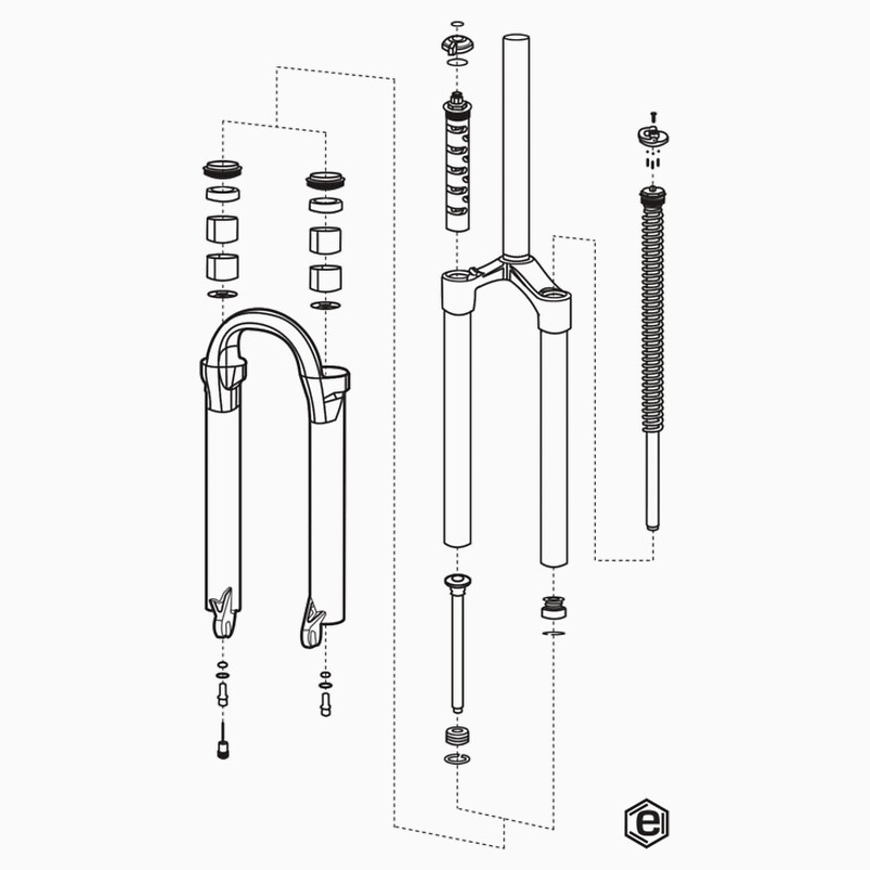 "Suspension Fork Diagram" One Piece Short Sleeve by endorphin Redbubble