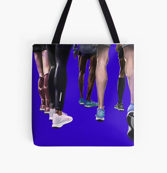 Running Club | Ilustración deportiva Bolsa estampada de tela