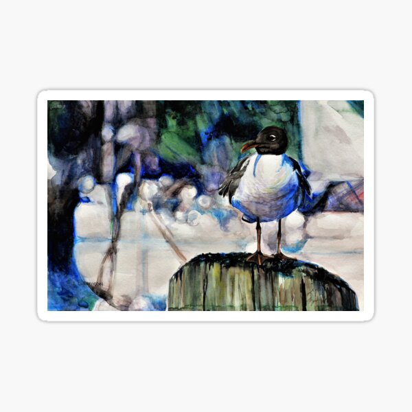Seagull Sunbathing Sticker