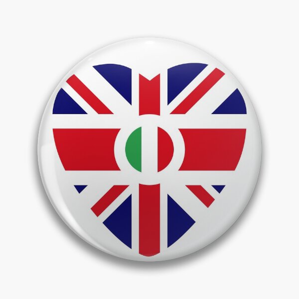 Item preview, British Italian Multinational Patriot Flag Series (Heart) designed and sold by Carbon-Fibre Media.