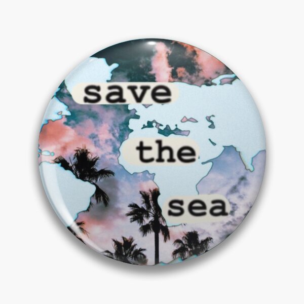 Item preview, save the seas palm tree sunset earth sticker  designed and sold by monikizz.