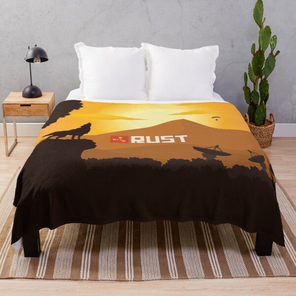 Rust Yellow Throw Blanket