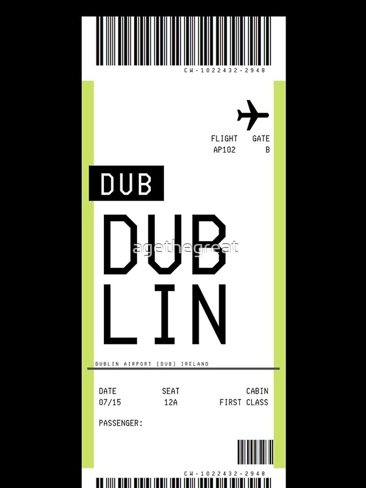 "Dublin Boarding Pass" iPhone Case for Sale by agethegreat Redbubble