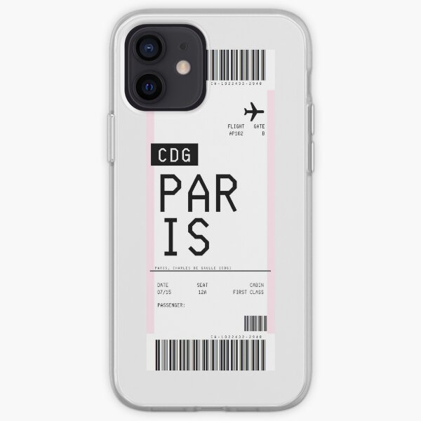 Tarjeta de embarque de París Funda blanda para iPhone