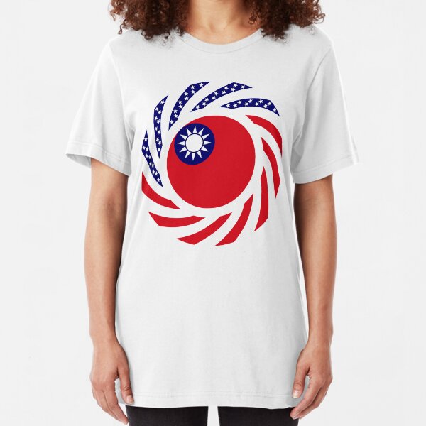 Taiwanese American Multinational Patriot Flag Series Slim Fit T-Shirt