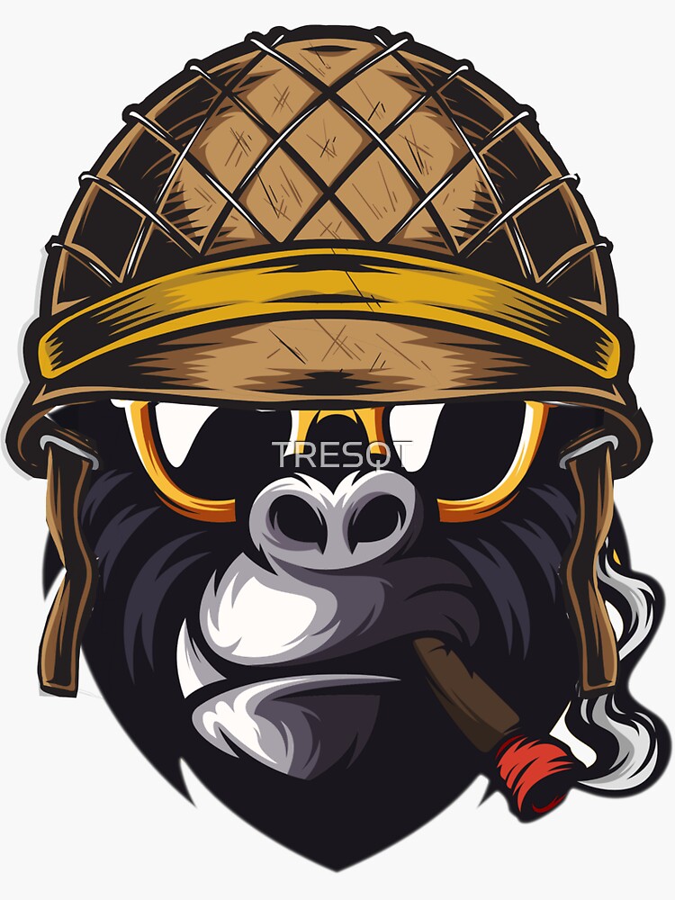 Cool helmet smoking gorilla by TRESQT