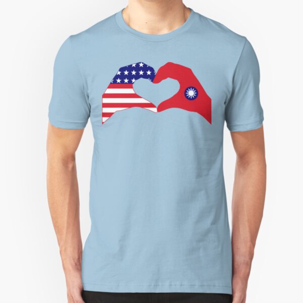 We Heart USA & Taiwan Patriot Flag Series Slim Fit T-Shirt