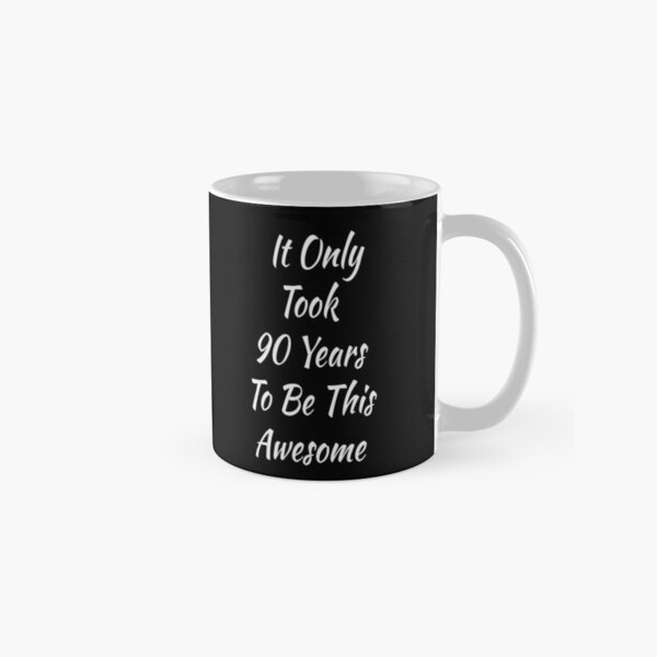 Awesome 90 happy birthday 90th mug fun novelty gift funny mum dad father mother 