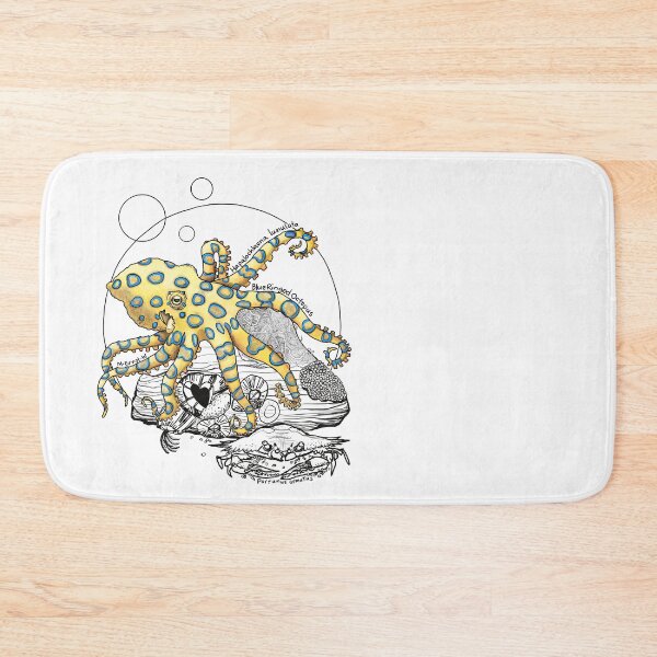 Item preview, Greater Blue Ringed Octopus Doodle-white designed and sold by mernstw.