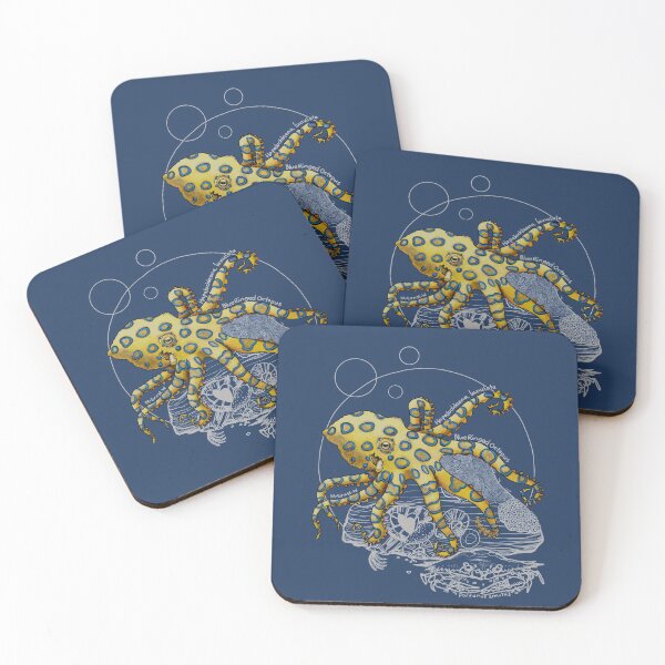 Item preview, Greater Blue Ringed Octopus Doodle-for dark background designed and sold by mernstw.