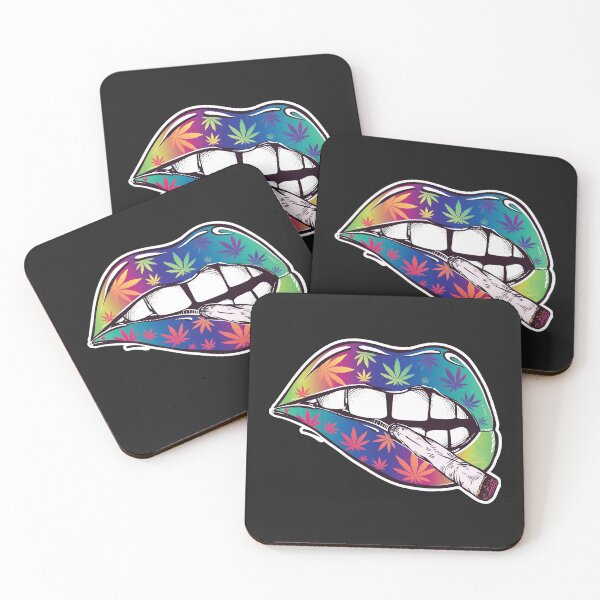 Item preview, Spliff Smoking Lips, Weed Print designed and sold by PackAPunch.