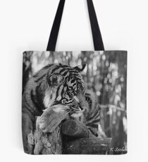 tiger portrait b/w 3 Tote Bag