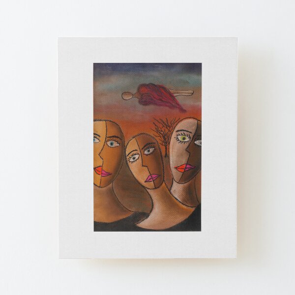Three Sisters Dream | Pastel on Paper | Anything Box Peace Era Study for a Single Wood Mounted Print