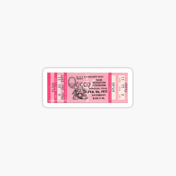 vintage queen concert ticket Sticker