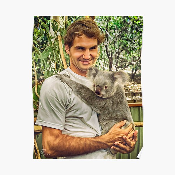 Roger Federer con Coala. Póster