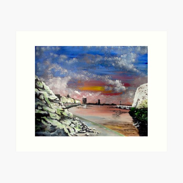 Item preview, EPPLE BAY CLIFFS{ with Margate sky line inset,Kent. } designed and sold by buddybetsy.