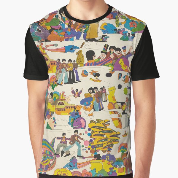 Beatles Trippy Image Graphic T-Shirt