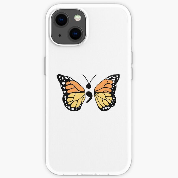 Semicolon Monarch Butterfly iPhone Soft Case