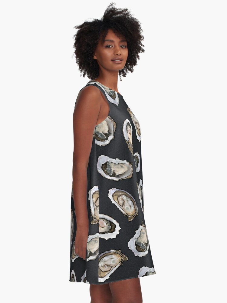 Oysters and pearls in Charcoal | A-Line Dress