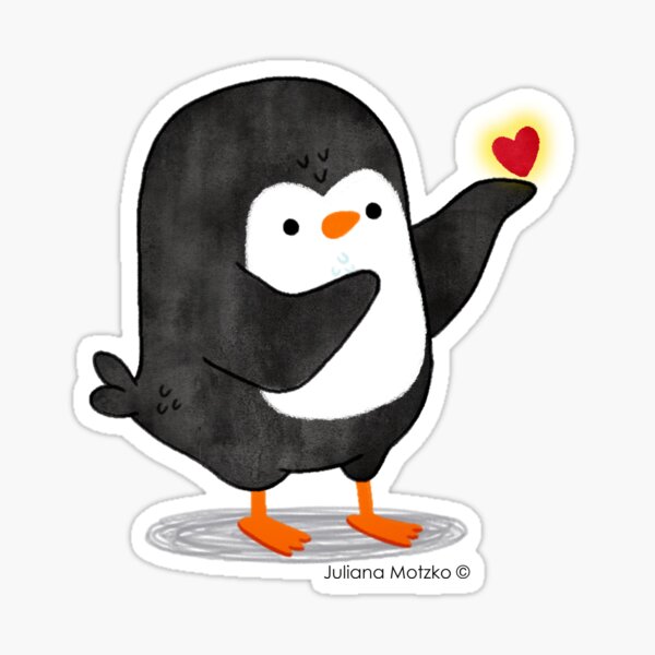 Spreading Love Penguin Sticker