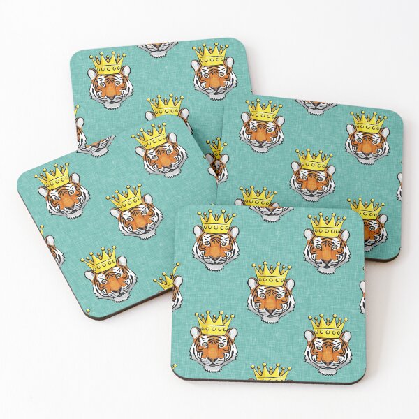 Item preview, Tiger With Crown - Teal designed and sold by littlearrow.