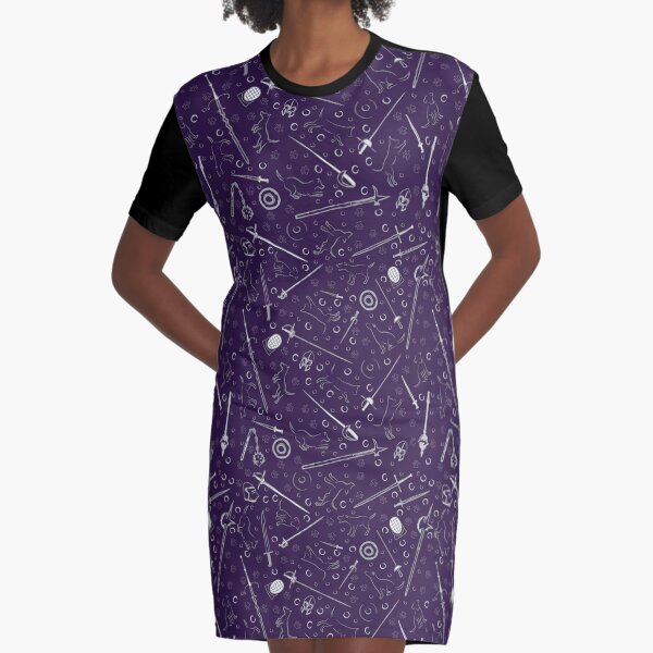 Dogs of HEMA (purple) Graphic T-Shirt Dress