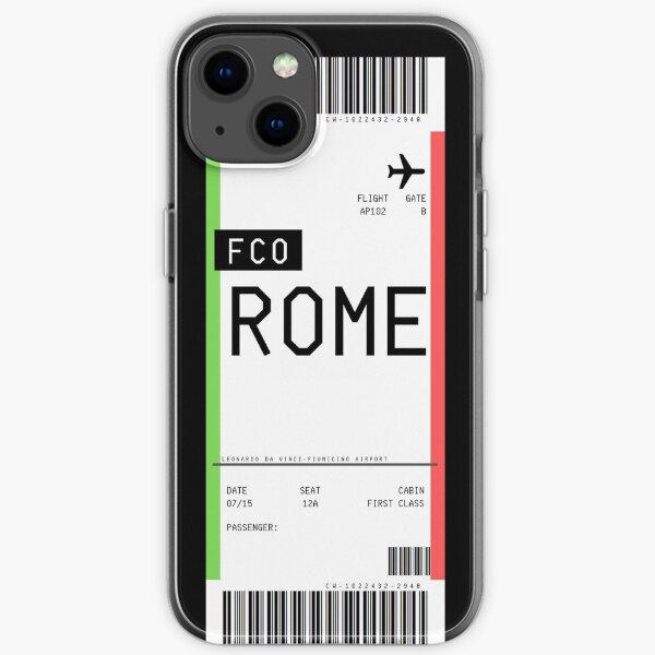 Rome Boarding Pass iPhone Soft Case