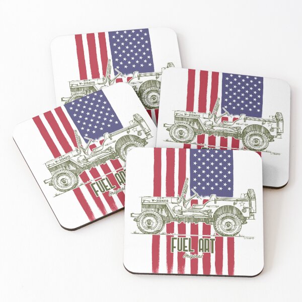 Item preview, 1941 Willys MB WW2 4x4 with American Flag designed and sold by FuelArtOriginal.