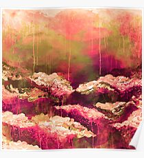 SEINE A ROSE FARBIGES LEBEN Floral Hot Pink Marsala Olive Grün Blumen Abstrakt Acrylgemälde Fine Art Poster