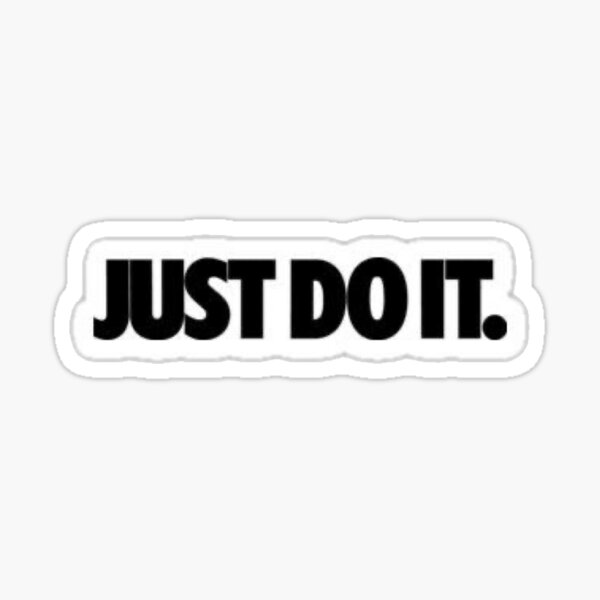 Planeta Tarjeta postal Descartar Pegatina «Just Do It Nike Frase» de zoevisions | Redbubble