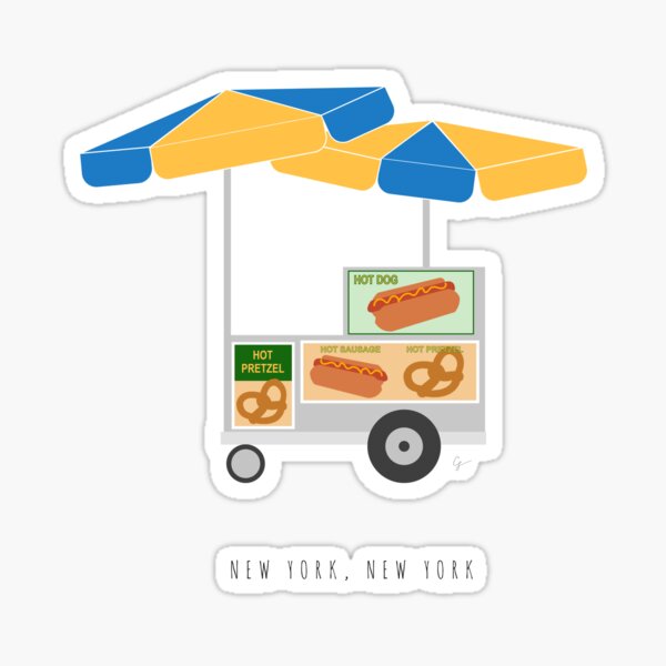 Item preview, New York City, NYC Hot Dog & Pretzel Cart designed and sold by Lyman Creative Co..