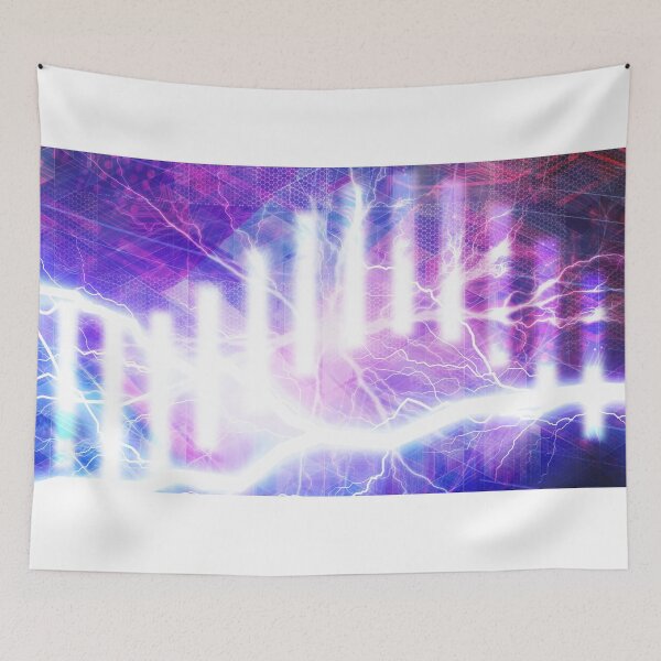 Item preview, Abstract Sine Wave Bars and Lightningbolts on Purple Backdrop designed and sold by IncrediVFX.