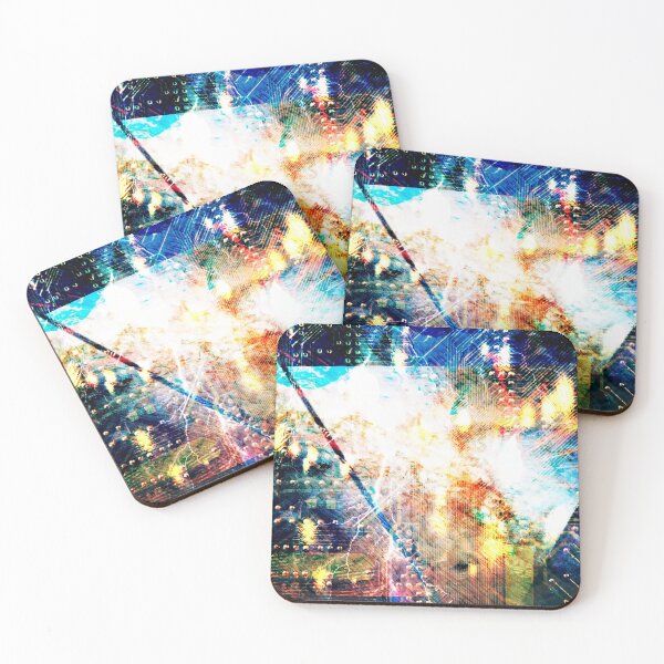 Item preview, Abstract Circuit Board with Falling Sparks and Triangles designed and sold by IncrediVFX.