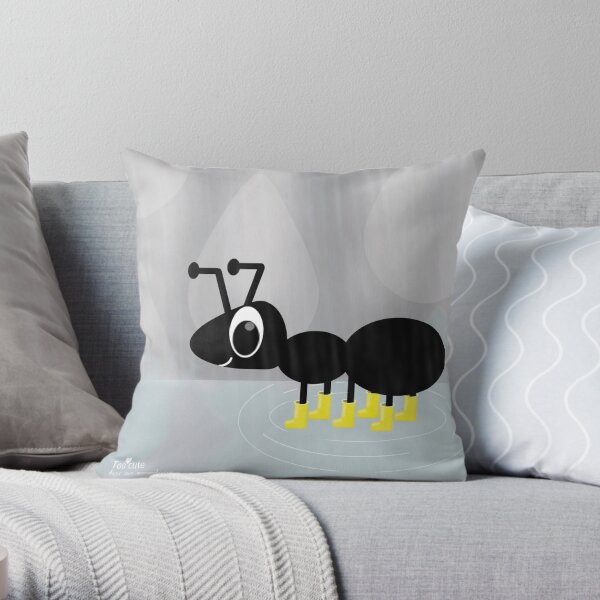 Yellow rain boots Throw Pillow