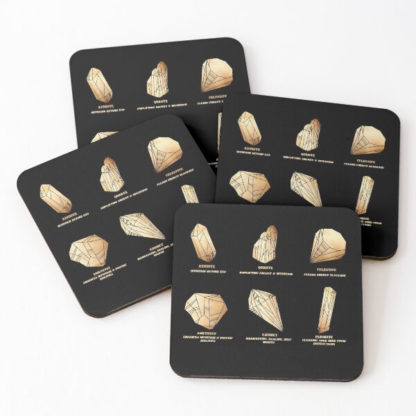 Item preview, Crystals Info-graphic Chart in Shimmery Gold designed and sold by noveltiko.