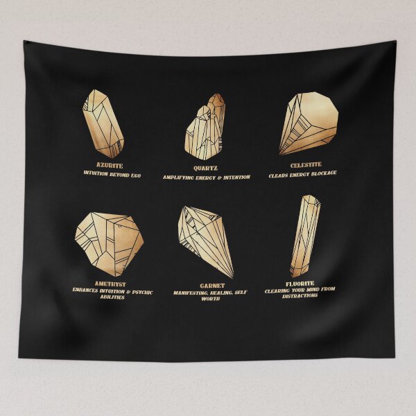 Item preview, Crystals Info-graphic Chart in Shimmery Gold designed and sold by noveltiko.