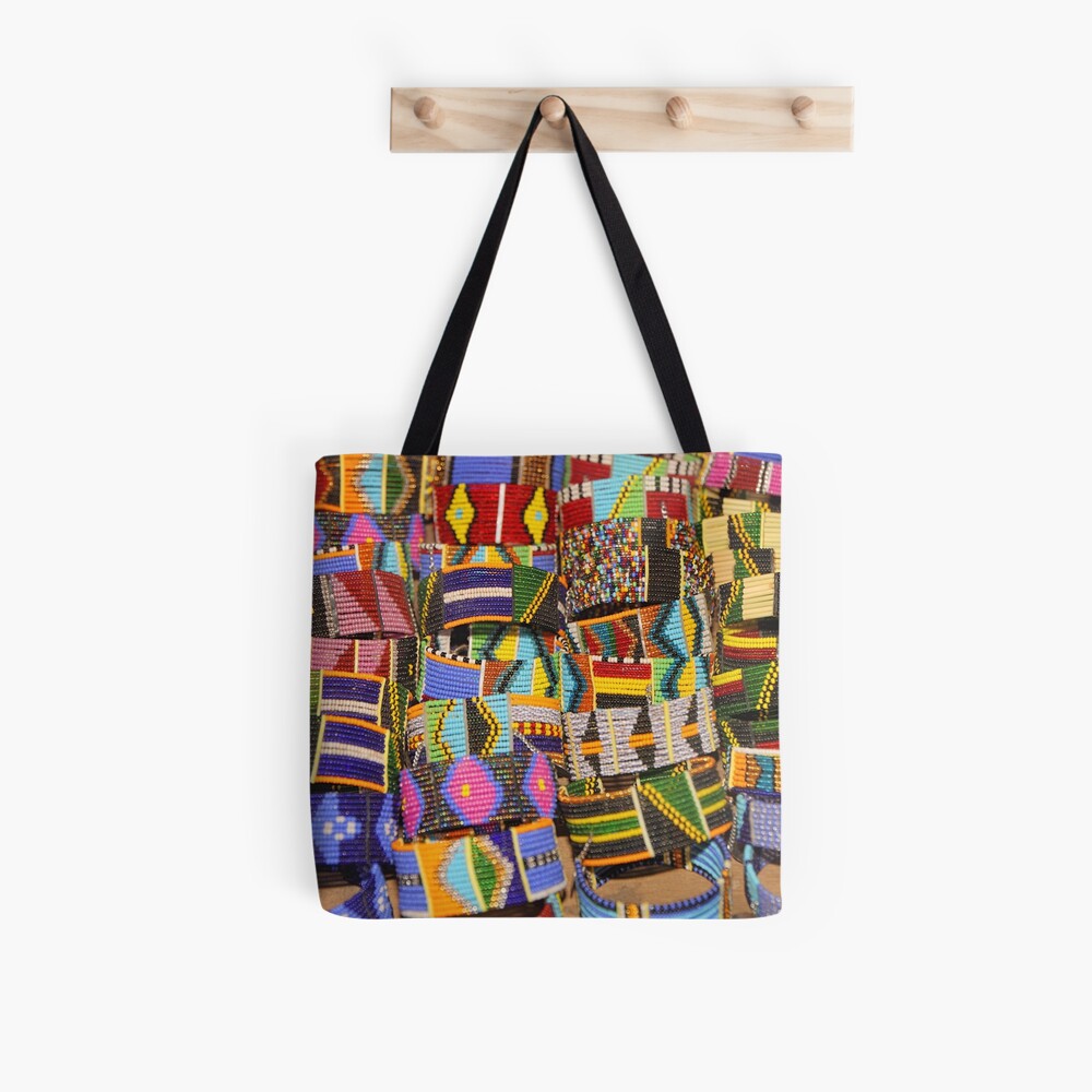 Maasai Mara Women's Tribal Jewelry Print Tote Bag