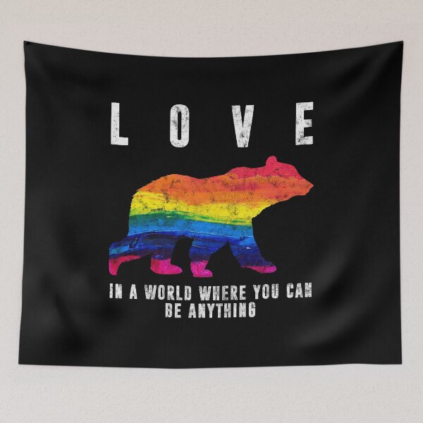 Item preview, love peace and pride bear designed and sold by cat poe.
