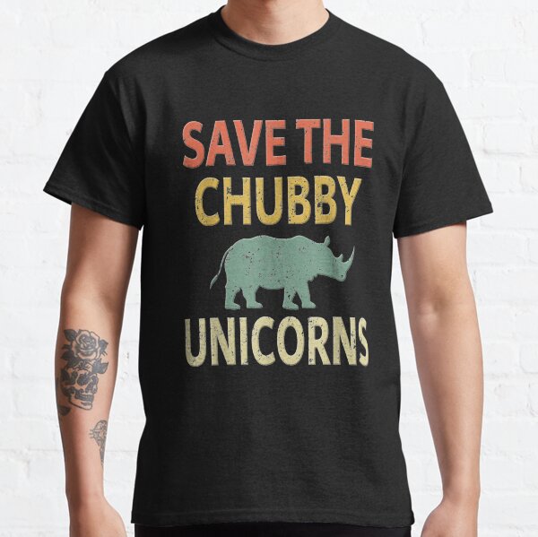 Save The Chubby Unicorns. Vintage Retro Colors Classic T-Shirt
