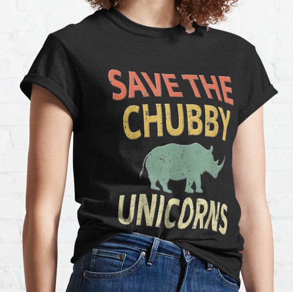 Save The Chubby Unicorns. Vintage Retro Colors Classic T-Shirt