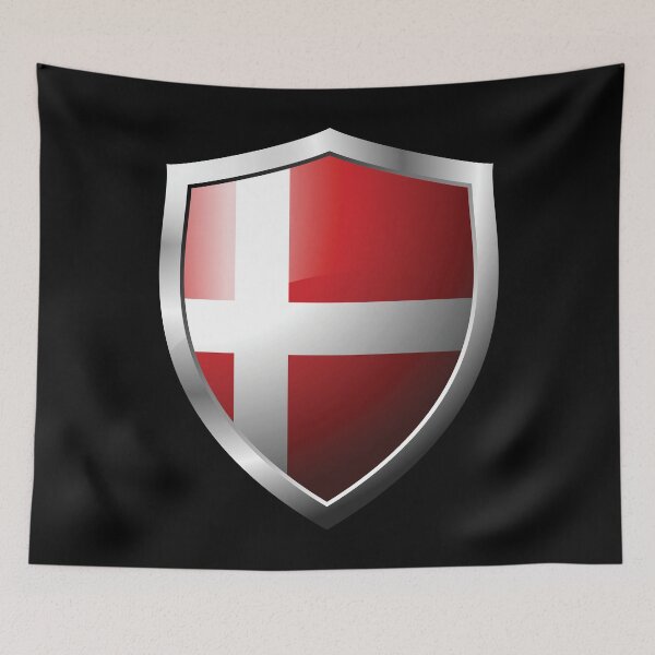 Item preview, Strong Denmark Flag Shield Country designed and sold by HelloFromAja.