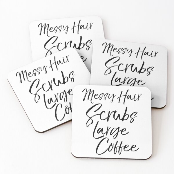 Artikelvorschau, Messy Hair Scrubs Large Coffee entworfen und verkauft von TNDesignStudio.