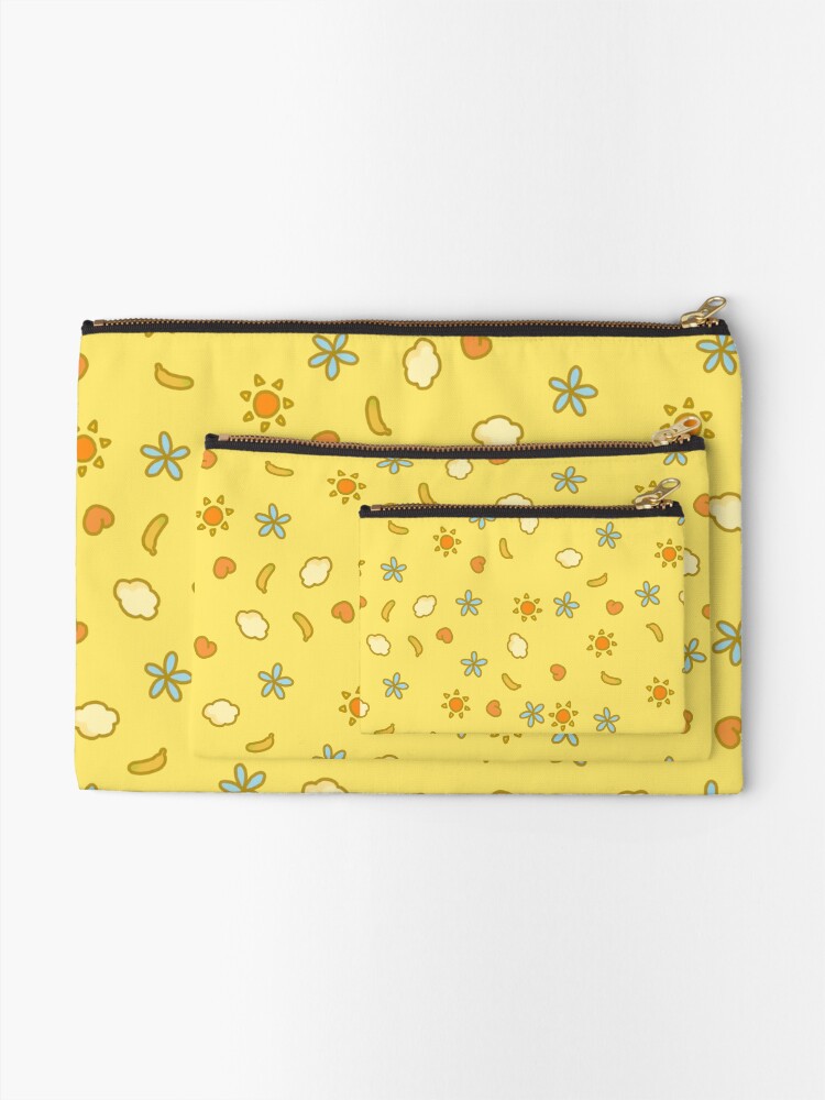 Thumbnail 2 of 4, Zipper Pouch, mustard doodlies designed and sold by Jimmies.