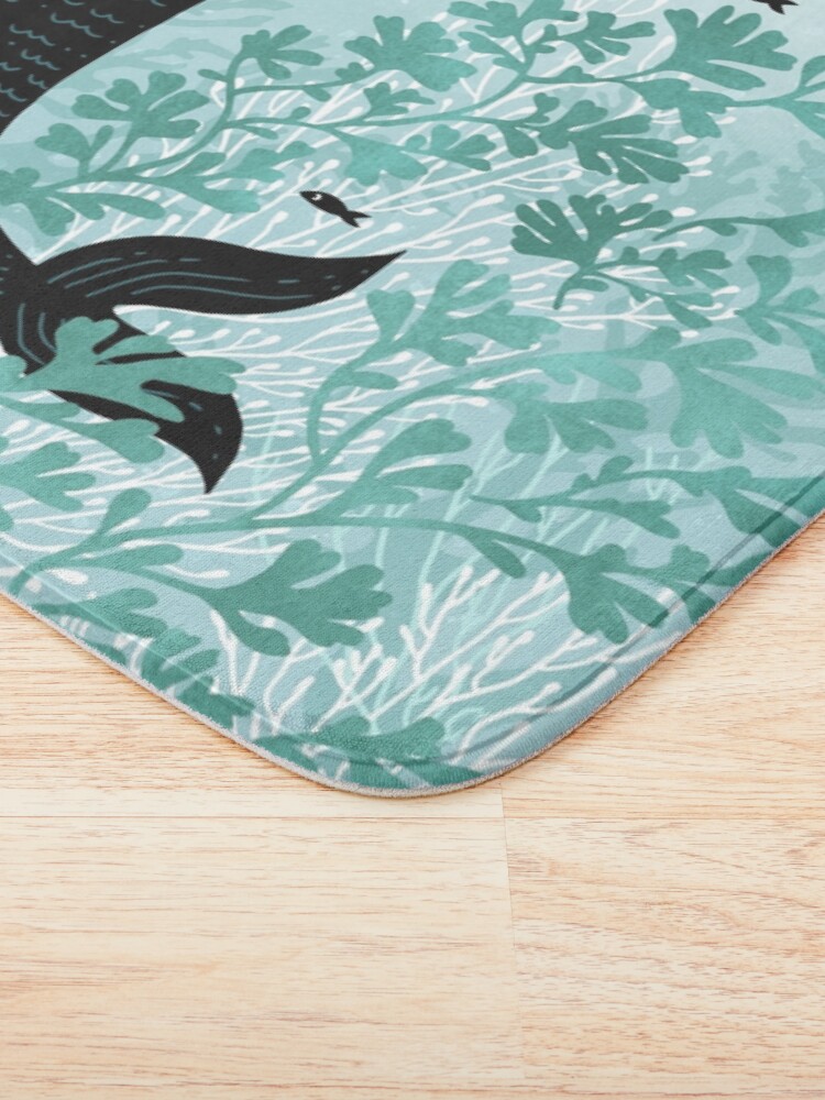 Thumbnail 3 of 6, Bath Mat, Undersea (Mint Remix) designed and sold by littleclyde.