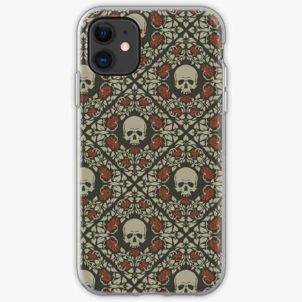 Skulls and roses iPhone Soft Case